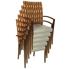 Wood-Look Metal Seating